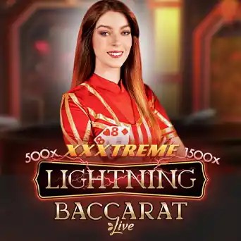 Lightning Baccarat slot visual from Evolution available on circus-belgium.be